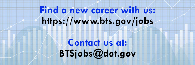 Find a new career with us: https://www.bts.gov/jobs Contact us at: BTSjobs@dot.gov